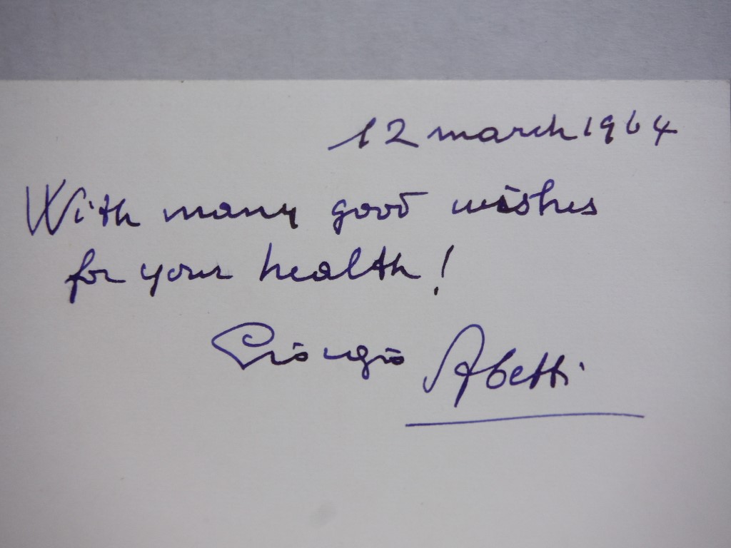 Image 1 of 5 Autographs of Giorgio Abetti.