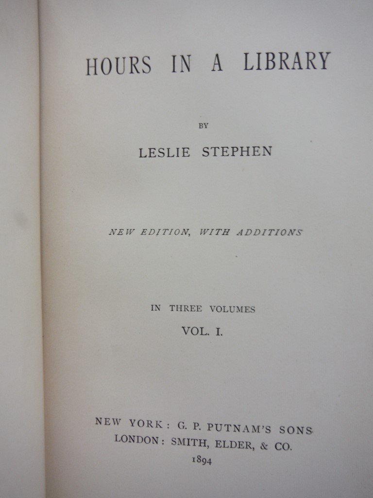 Image 2 of Hours in a Library, Vols I and II