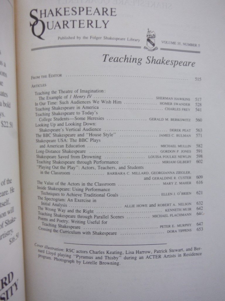 Image 2 of Shakespeare Quarterly Volume 35 Number 5