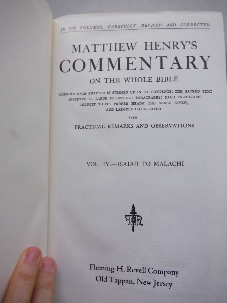 Image 2 of Matthew Henry's A Commentary on the Whole Bible, set, missing volume 5