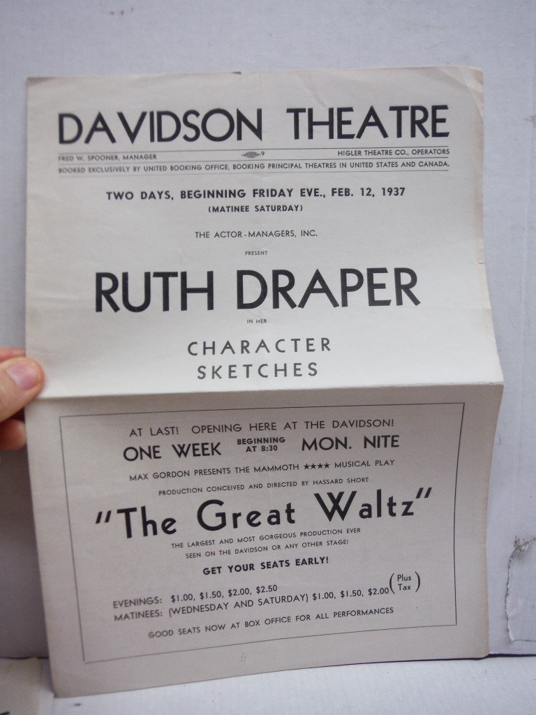 Image 3 of Lot of 31 Davidson Theatre Playbills from 1930s and 1950s,