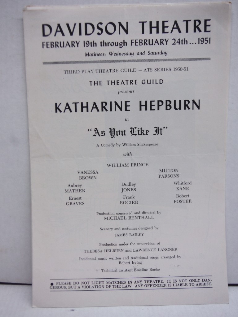 Image 4 of Lot of 31 Davidson Theatre Playbills from 1930s and 1950s,