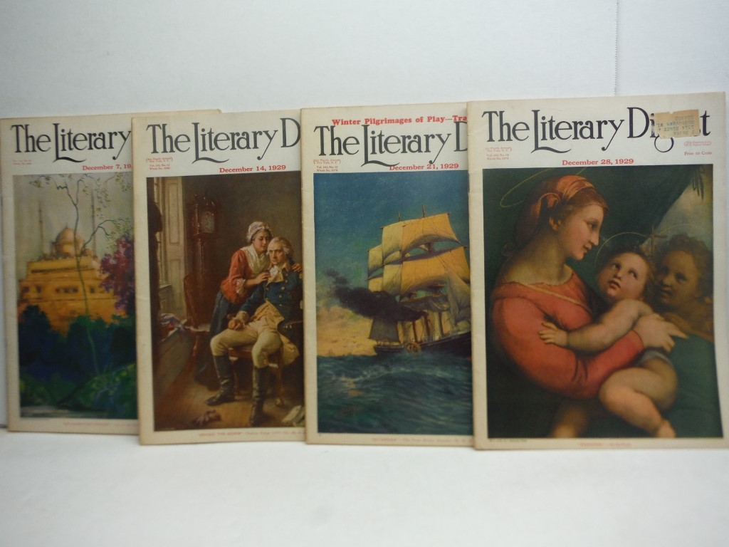 Lot of 4 The Literary Digest  Magazine December  1929