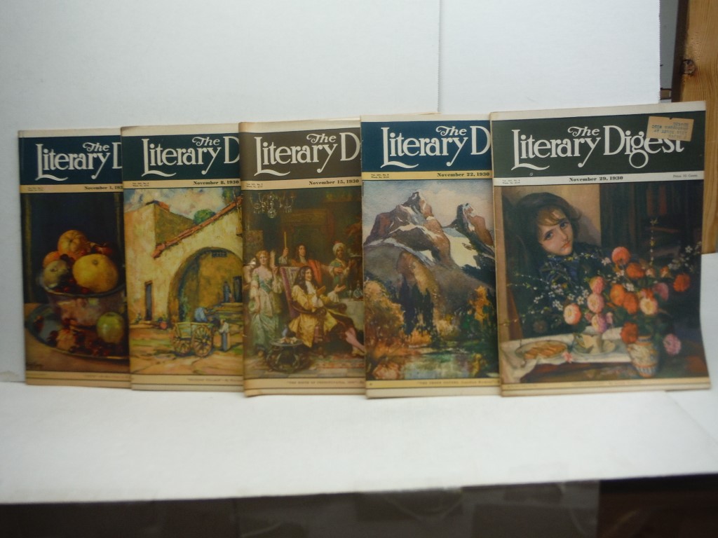 Lot of 5 The Literary Digest Magazines November 1930.