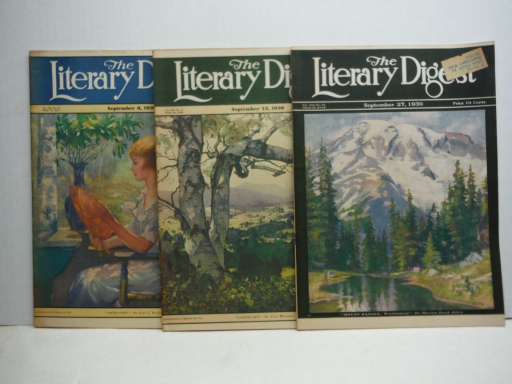 Lot of 3 The Literary Digest Magazines September 1930