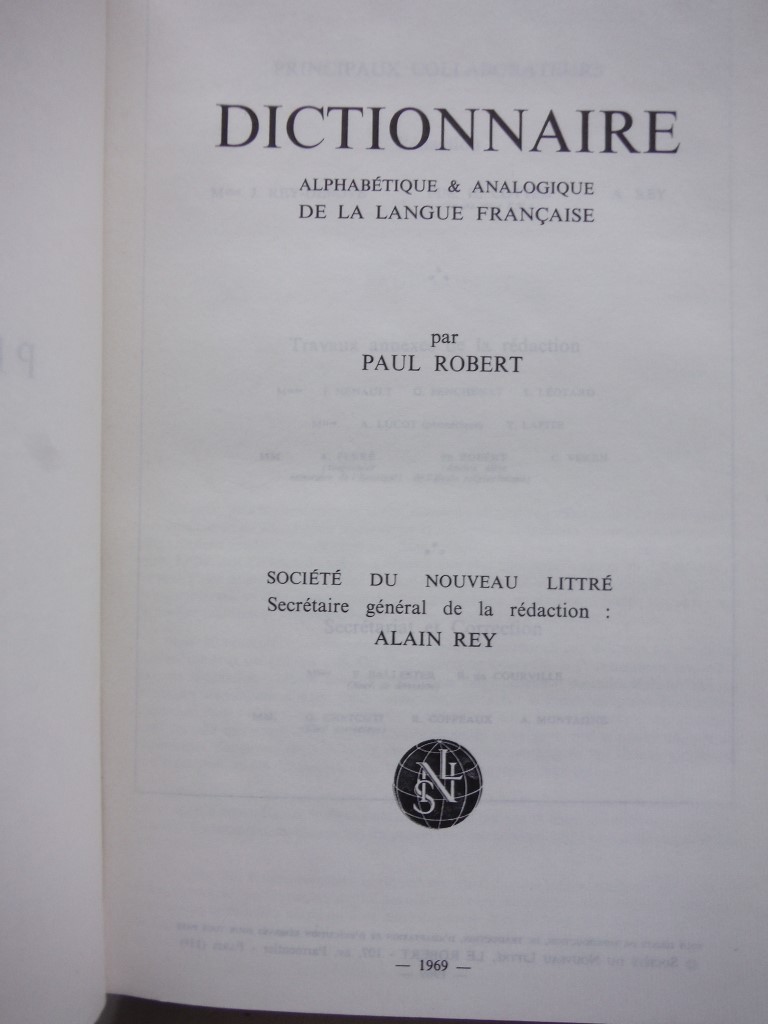 Image 2 of DICTIONNAIRE ALPHABETIQUE ET ANALOGIQUE DE LA LANGUE FRANCAISE.