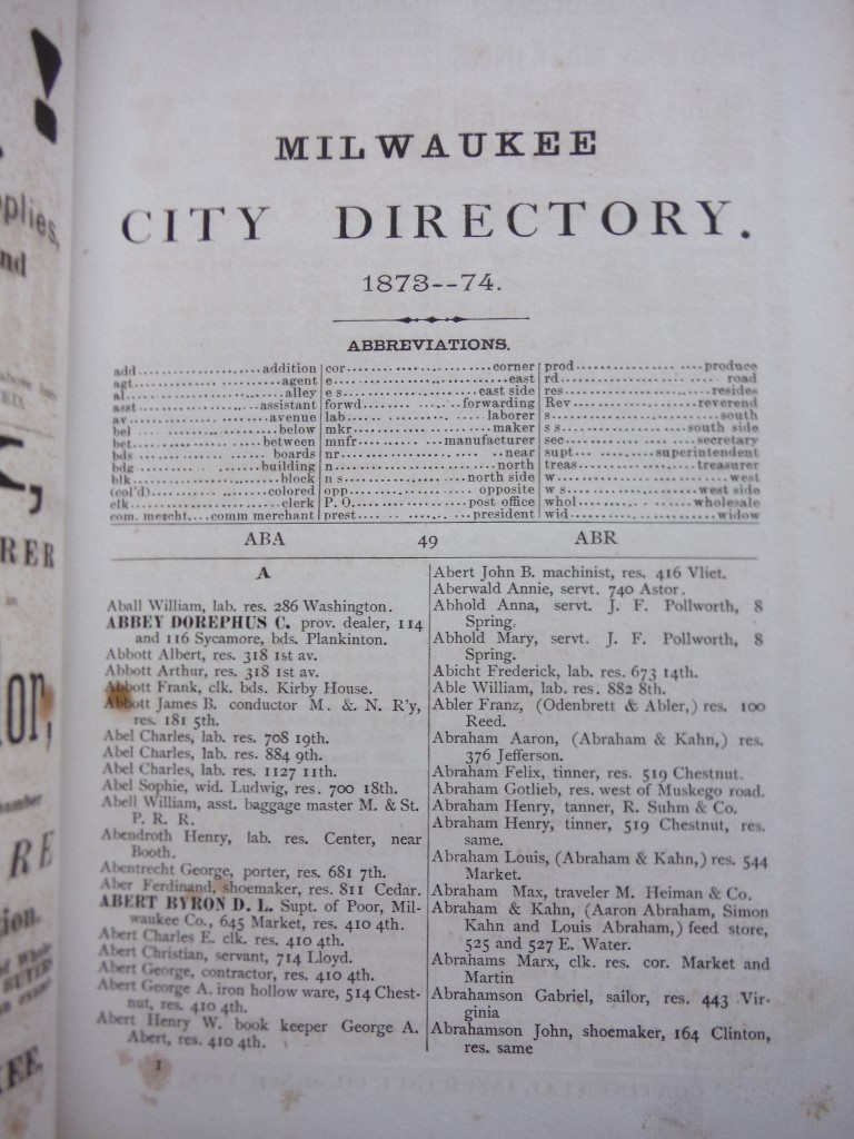 Image 3 of Milwaukee City Directory for 1873--74