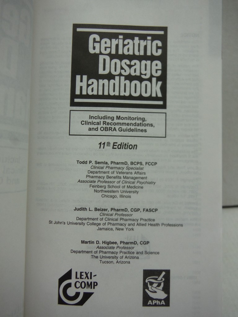 Image 1 of Geriatric Dosage Handbook