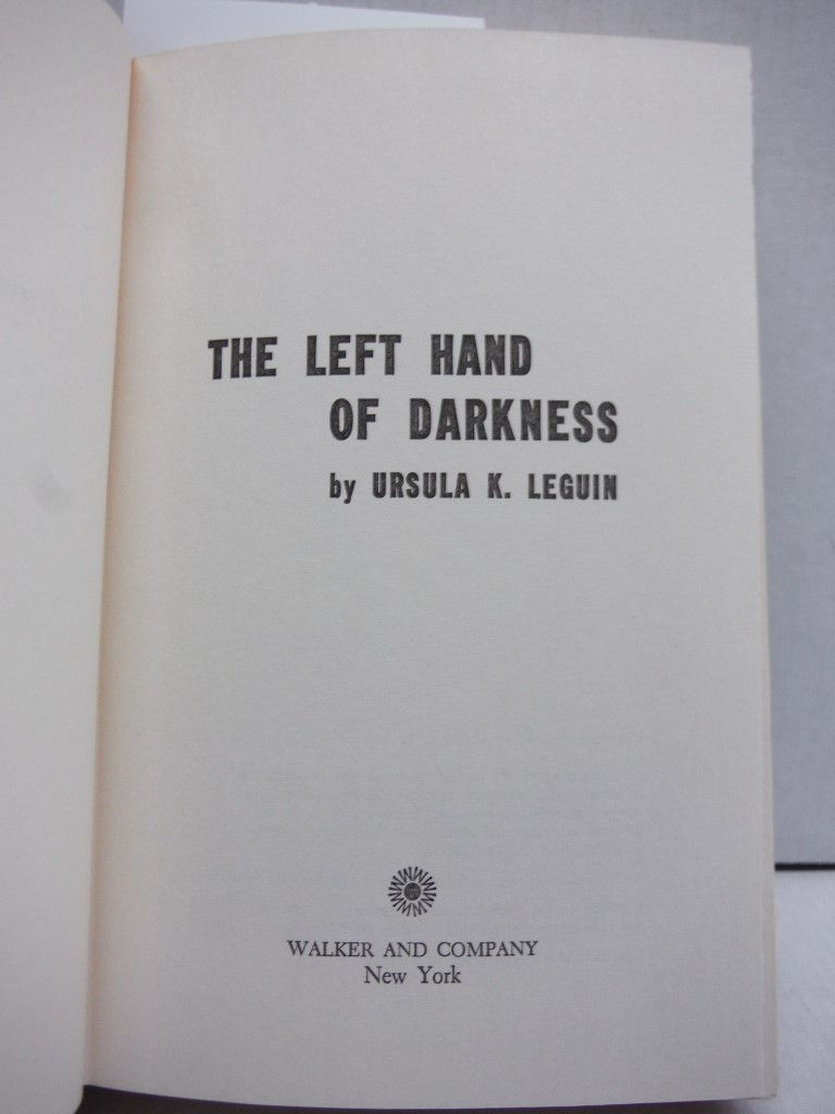 Image 3 of RARE THE LEFT HAND OF DARKNESS by Ursula K. LeGuin - 1969 HCDJ 1st/BC - Walker