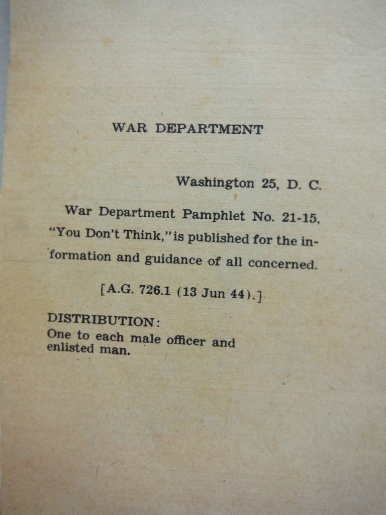 Image 3 of You Don't Think... War Department Pamphlet No. 21-15