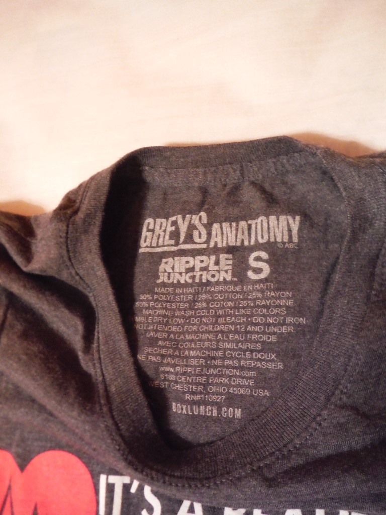 Image 2 of Grey's Anatomy t shirt, women's size small