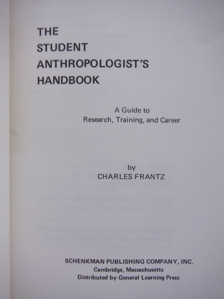 Image 1 of Student Anthropologist's Handbook