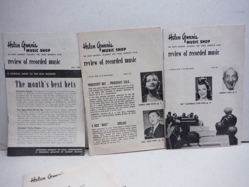Image 1 of Lot of  11 Helen Gunnis Music Shop pamphlets, Milwaukee