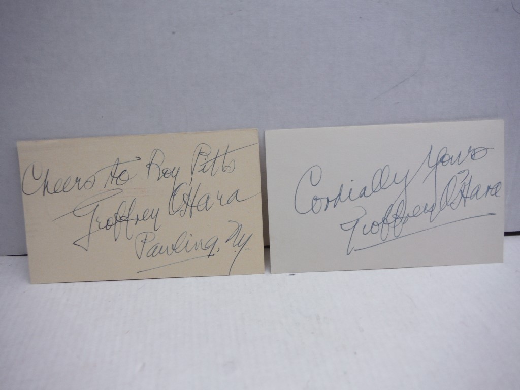 Image 0 of Lot of 2 Autographs of Geoffrey O'Hara, composer.