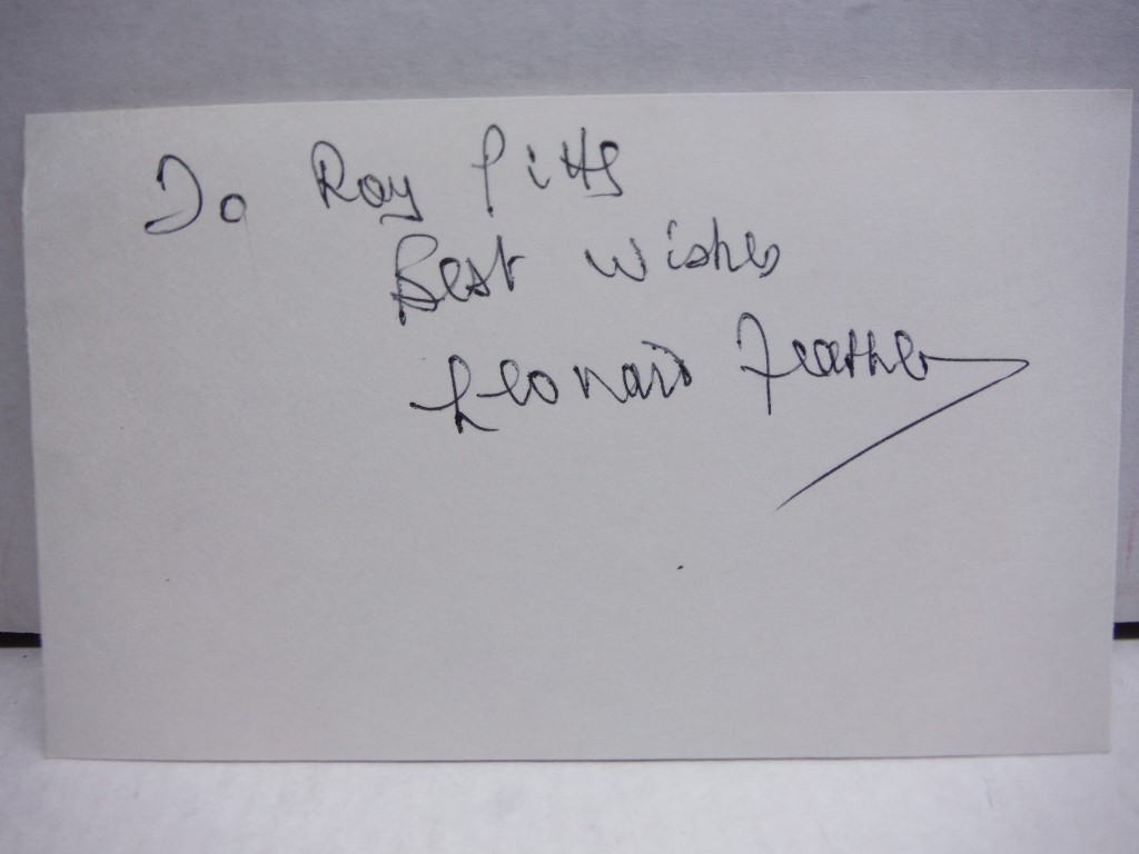 Image 0 of Autograph of  Leonard Feather, composer