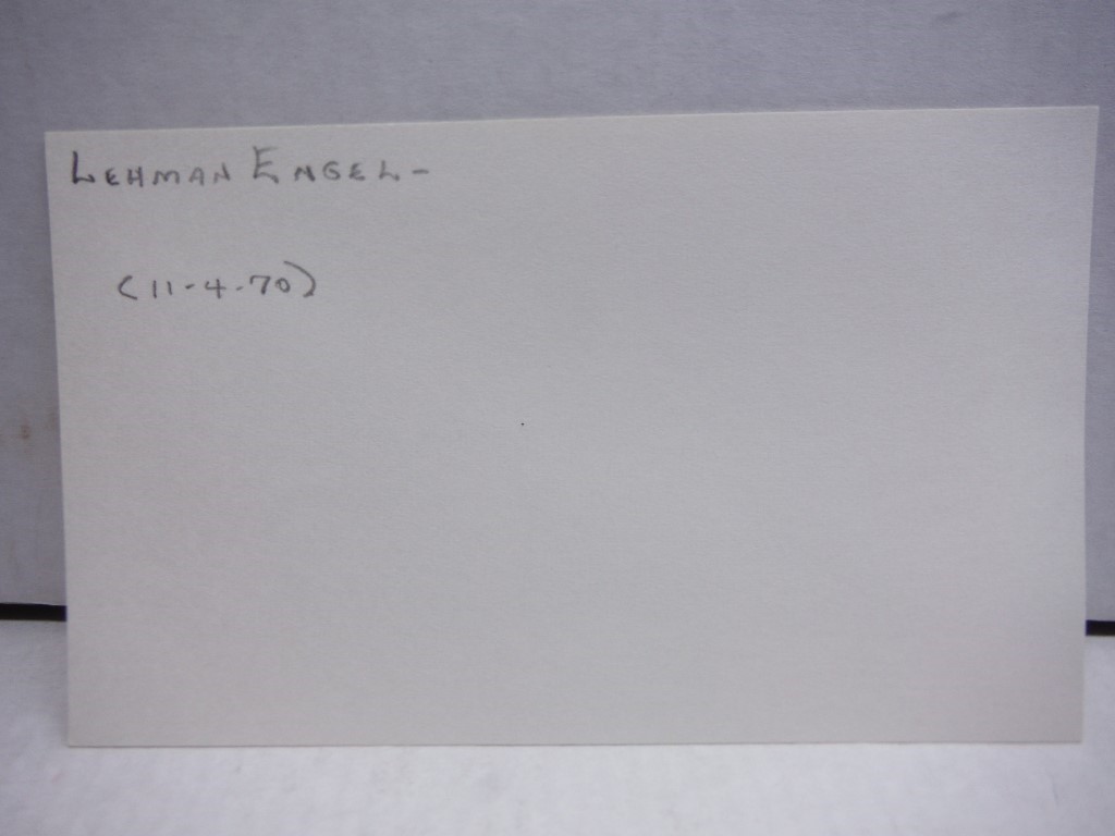 Image 1 of Autograph of  Lehman Engel, composer.