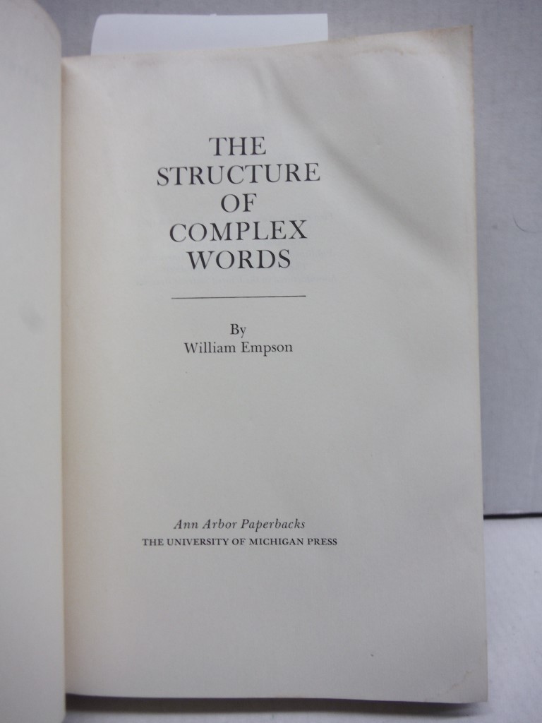Image 1 of The structure of complex words (Ann Arbor paperback)