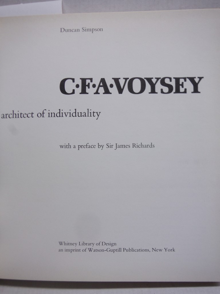 Image 1 of C.F.A. Voysey: An Architect of Individuality