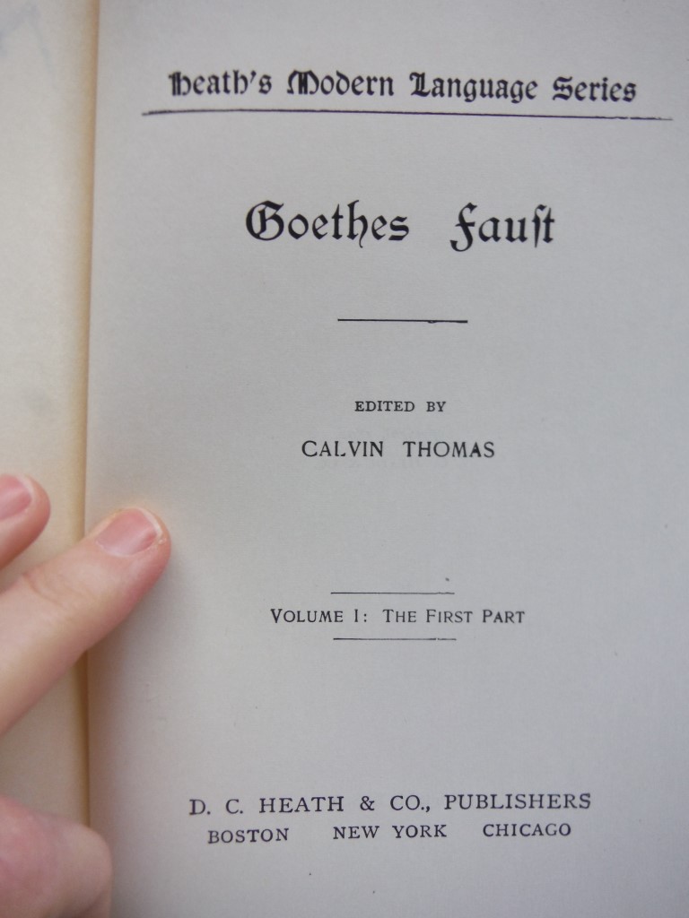 Image 1 of Goethe's Faust Volume I the First Part