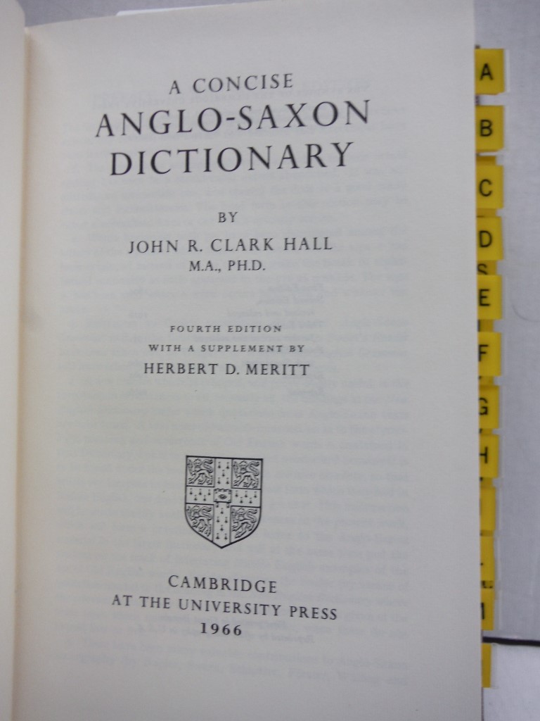 Image 1 of A Concise Anglo-Saxon Dictionary, Tabbed