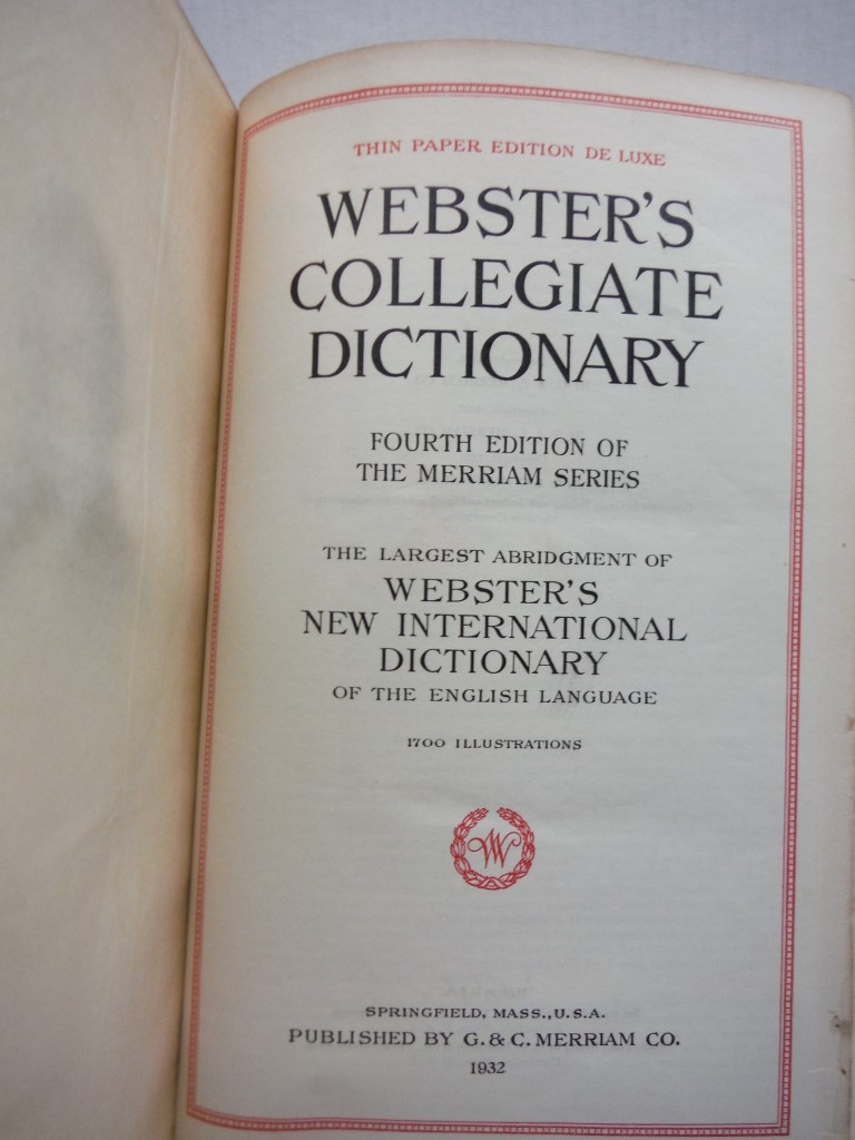 Image 3 of Thin Paper Webster's Collegiate Dictionary 4th edition