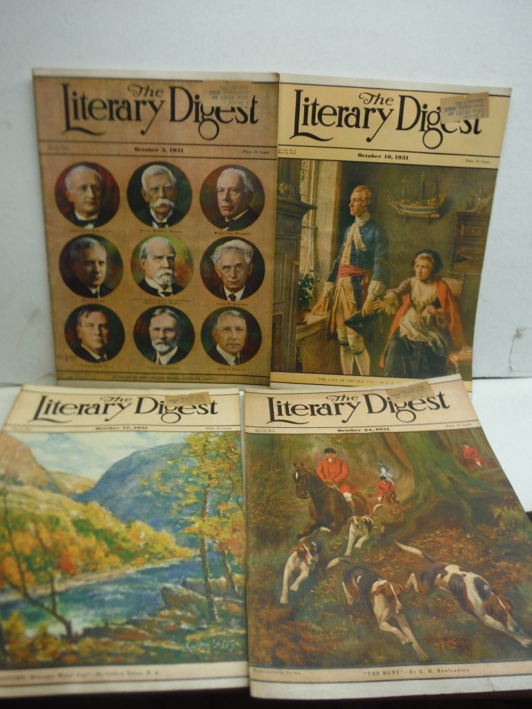 Lot of 4 The Literary Digest Magazines from October 1931.