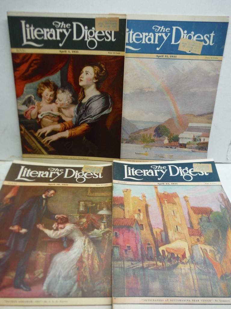 Lot of 4 The Literary Digest Magazines from April 1931.