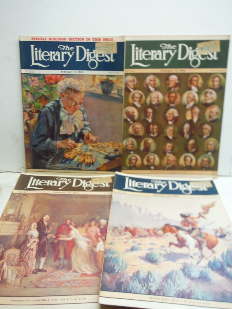 Lot of 4 The Literary Digest Magazines from February 1931. 