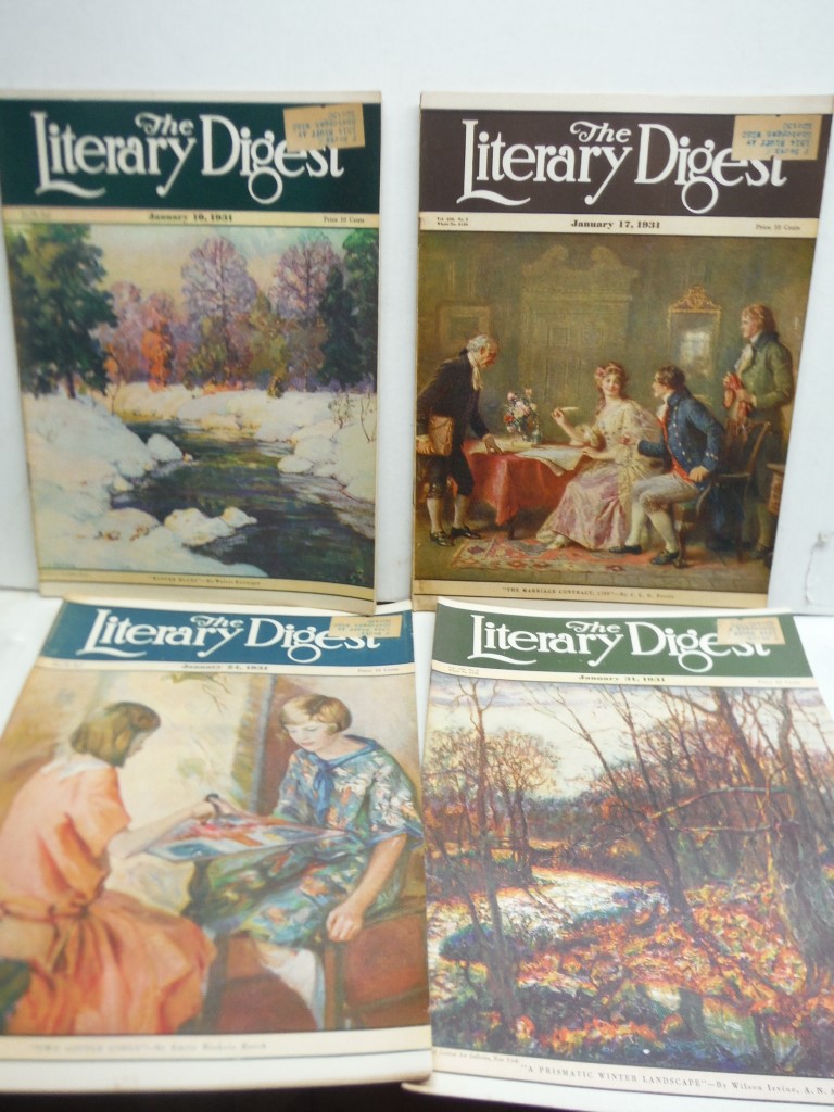 Lot of 4 The Literary Digest Magazines from January 1931.