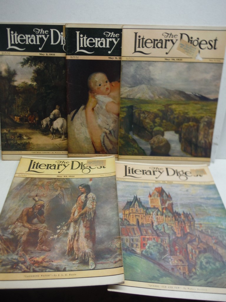 Lot of 5 The Literary Digest Magazines from May 1931.