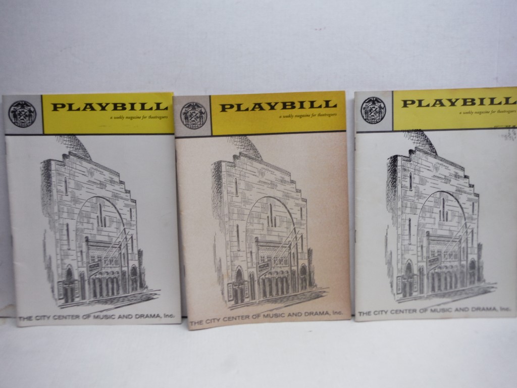 Lot of 3 VG Antique Playbills from the City Center of Music and Drama 1961.