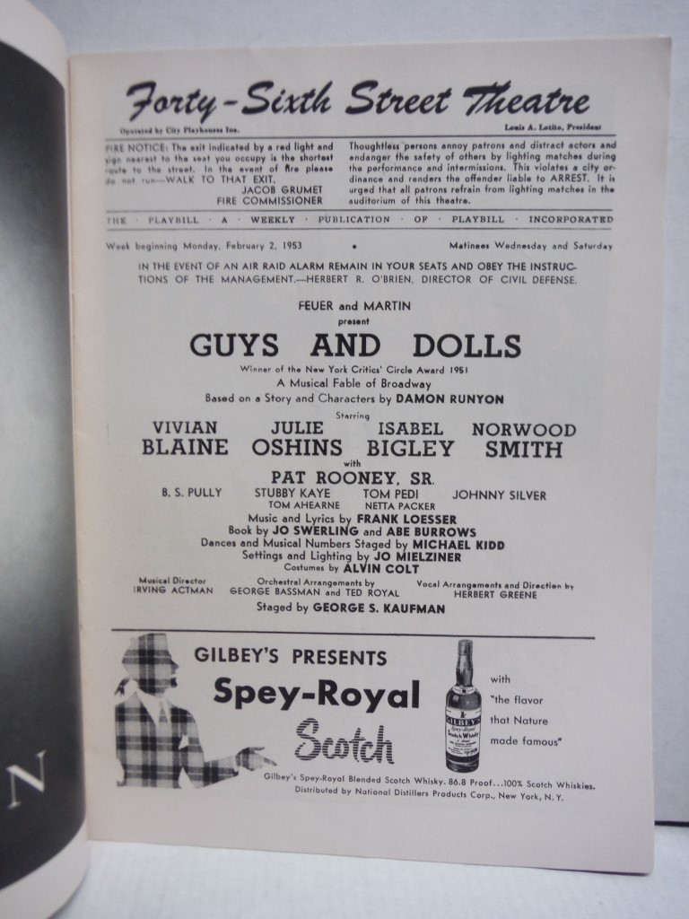 Image 1 of Lot of 3 VG Antique Playbills from the Forty-Sixth Street Theatre.