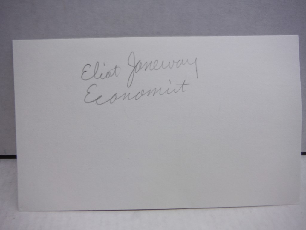 Image 1 of Autograph of Eliot Janeway Economist