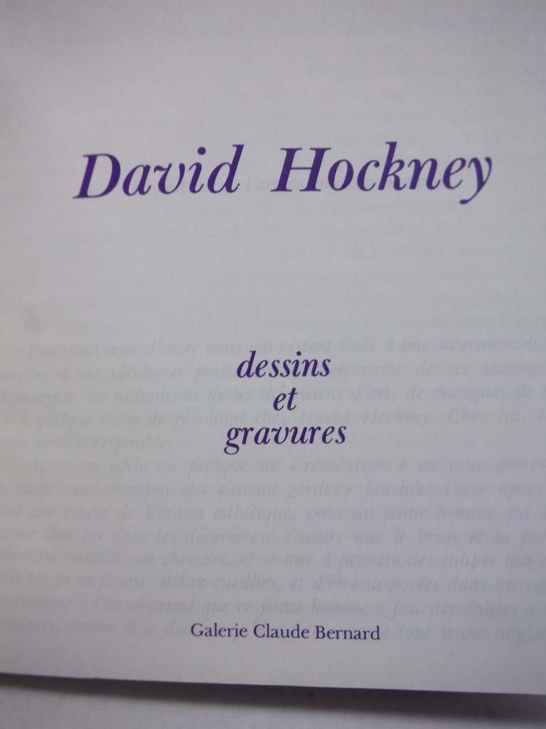 Image 1 of DAVID HOCKNEY. DESSINS ET GRAVURES.