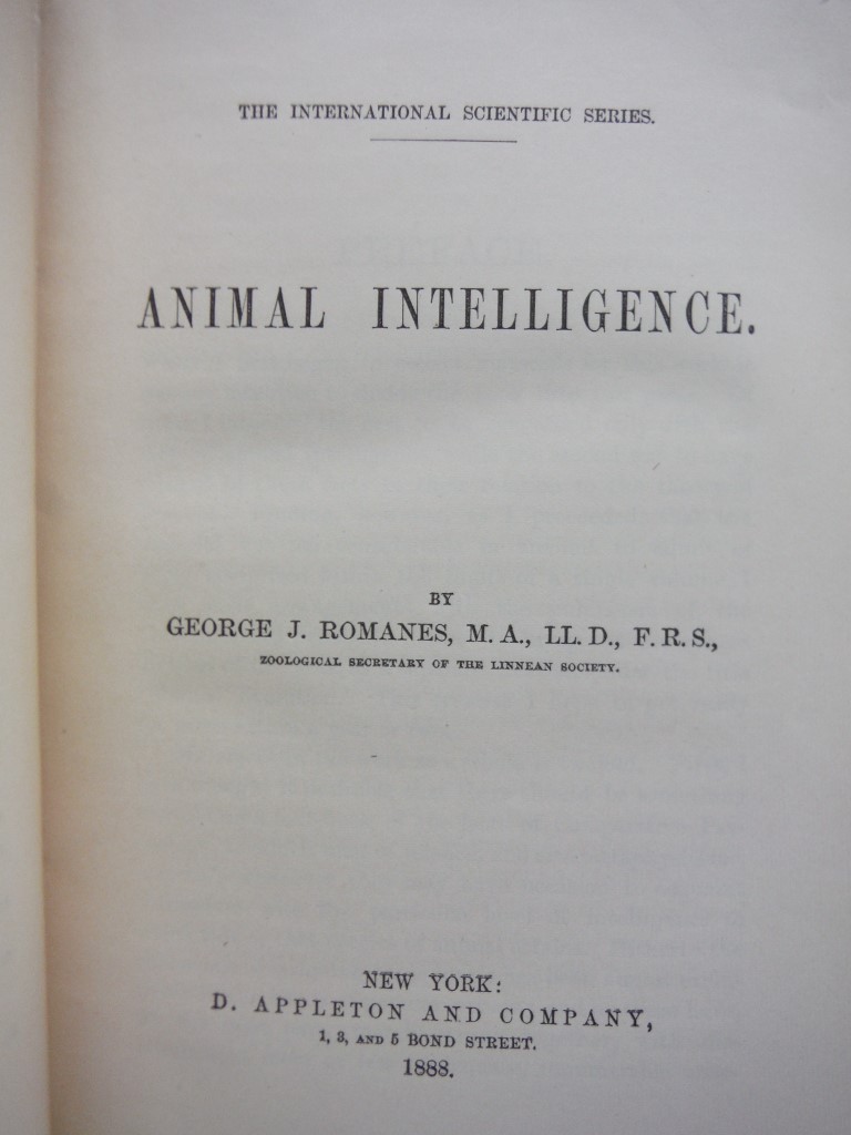 Image 1 of Animal intelligence (The international scientific series)