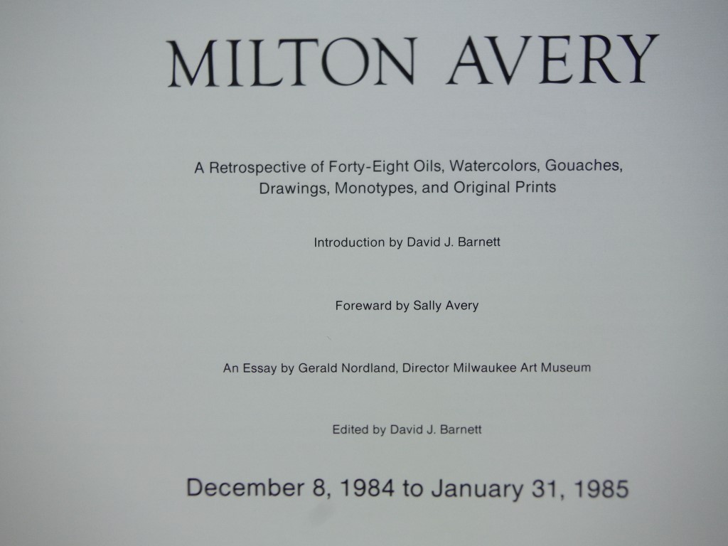 Image 1 of Milton Avery: A Retrospective of Forty-Eight Oils, Watercolors, Gouaches, Drawin