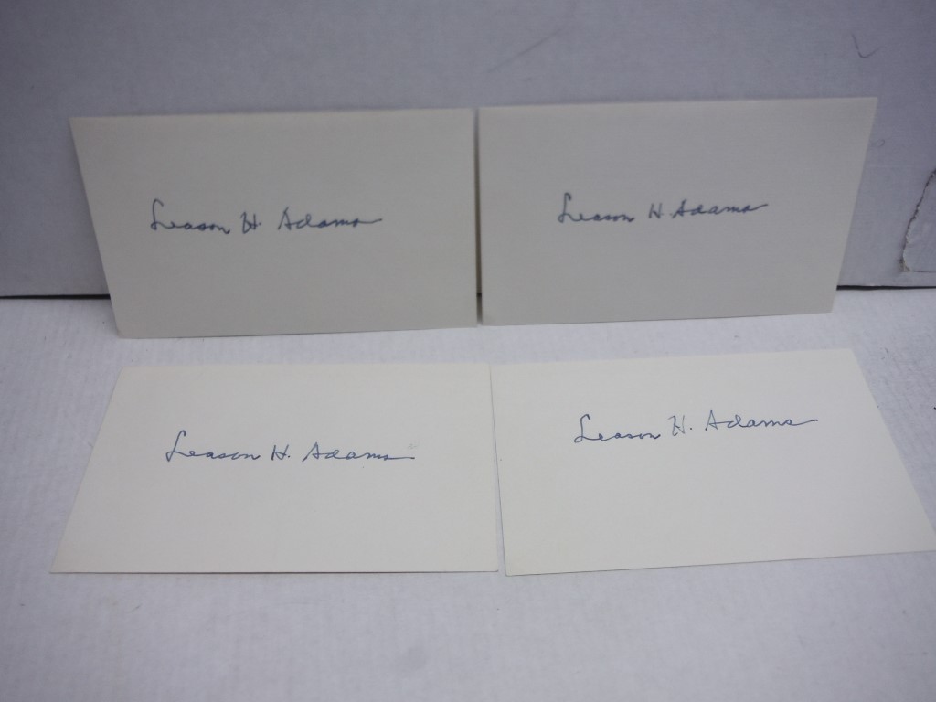 4 autographs of Leason Heberling Adams. 