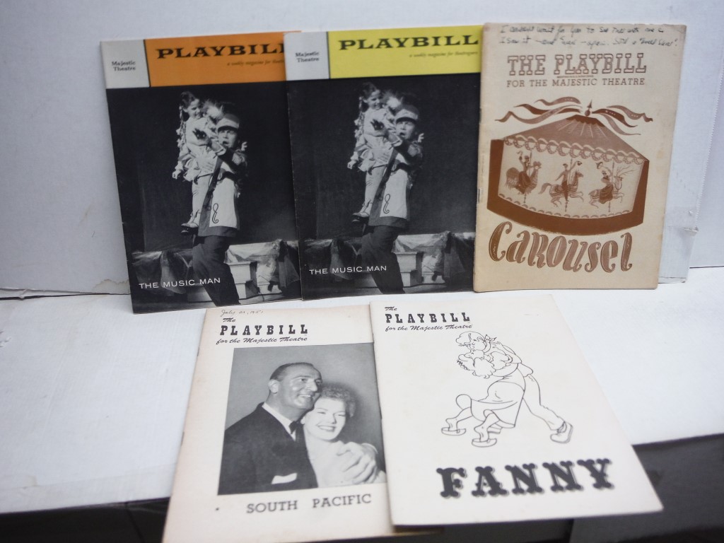 Lot of 5 VG Antique Playbills from the Majestic Theatre., '40s and '50s