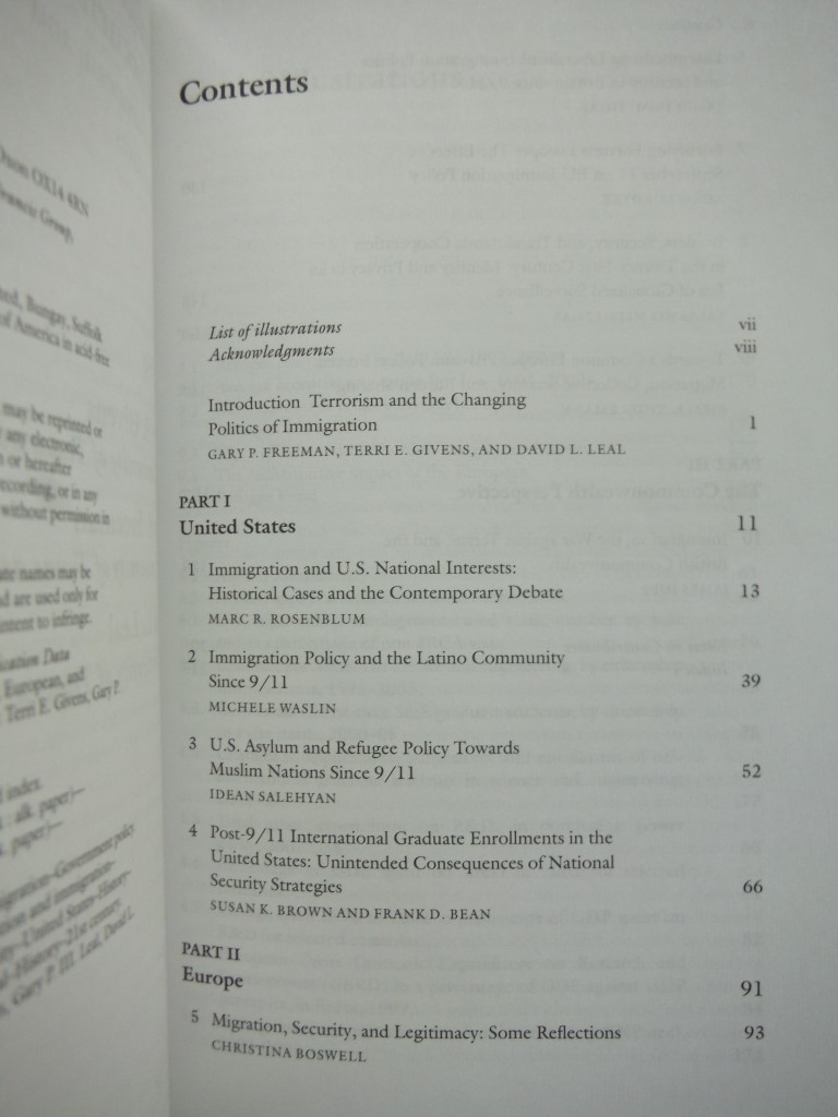 Image 1 of Immigration Policy and Security: U.S., European, and Commonwealth Perspectives