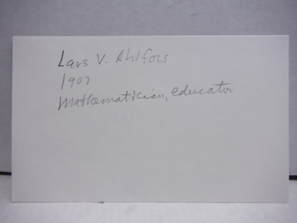 Image 1 of Autograph of Lars  Ahlfors.