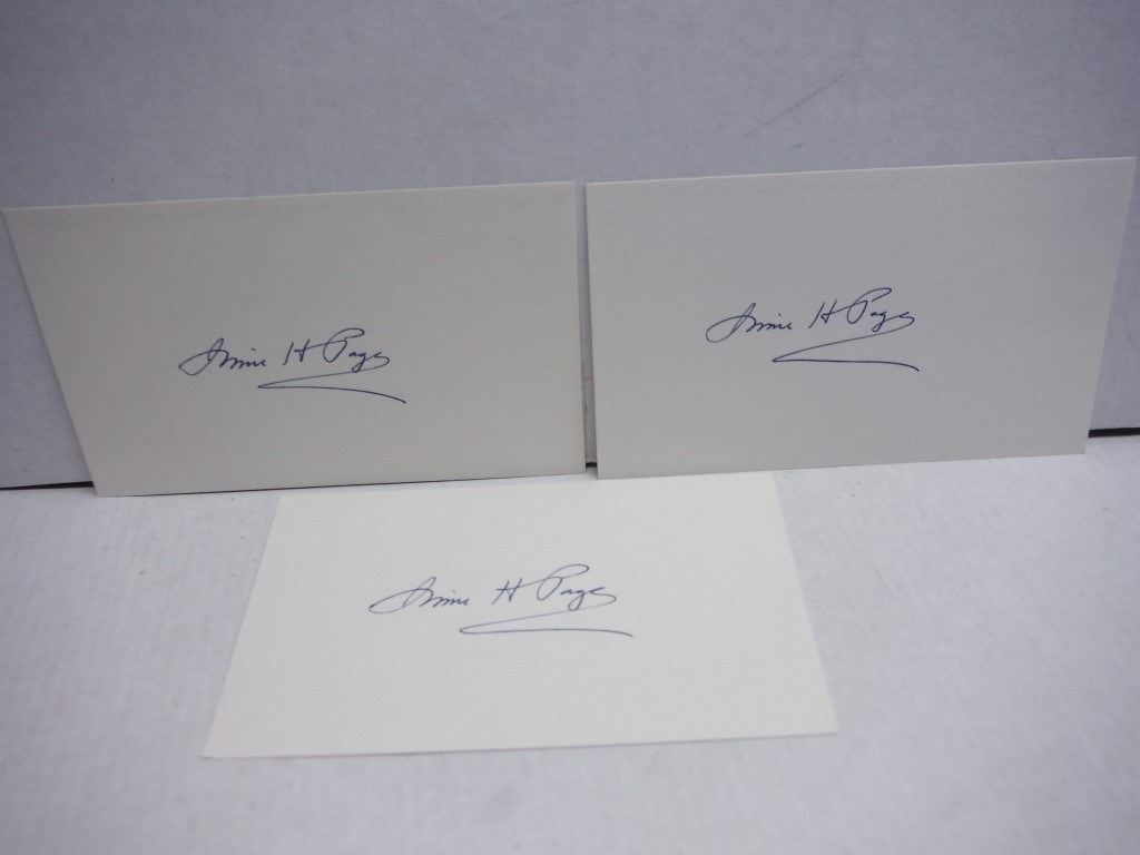 3 Autographs of Irvine H Page.