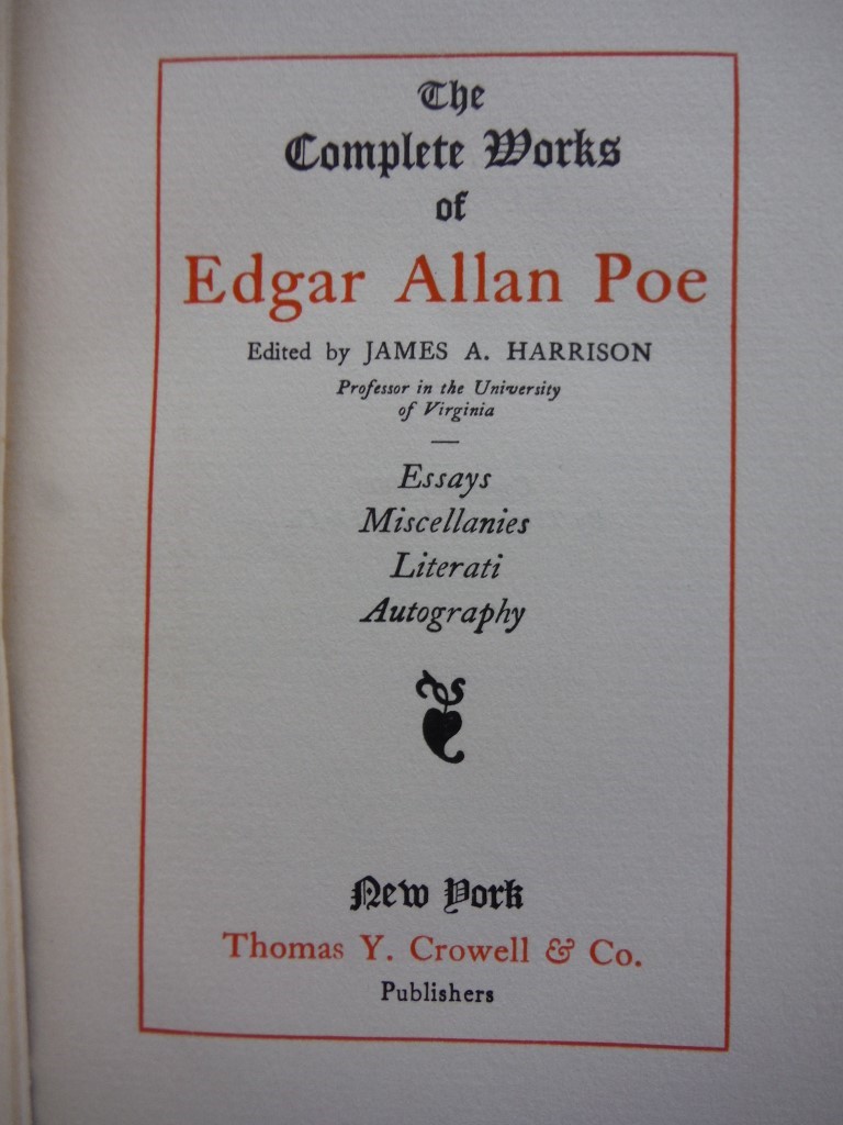 Image 1 of The Complete Works of Edgar Allan Poe (Essays Volume XIV only)