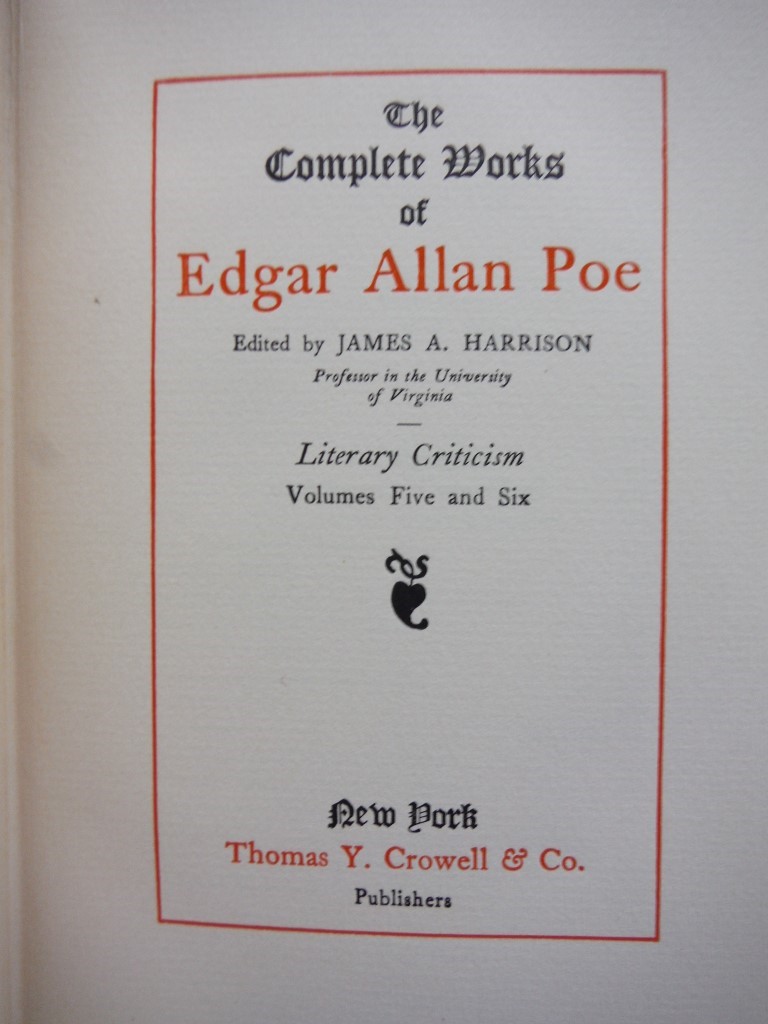 Image 2 of The Complete Works of Edgar Allan Poem  Literary Criticism [Incomplete 3 Volume 