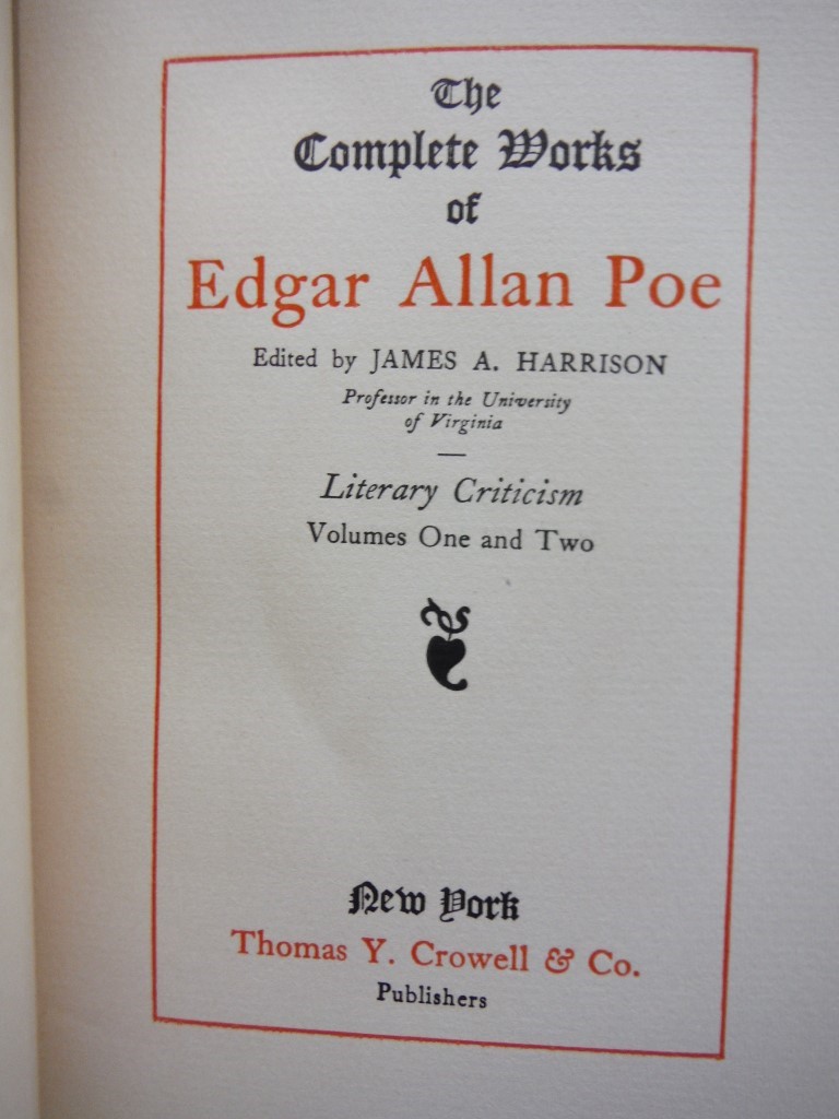 Image 3 of The Complete Works of Edgar Allan Poem  Literary Criticism [Incomplete 3 Volume 