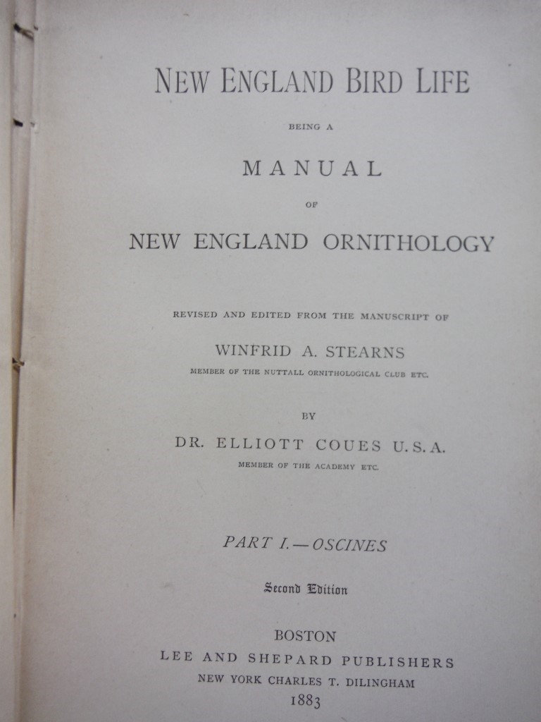 Image 1 of New England Bird Life Being a Manual of New England Ornithology. Part I. - Oscin