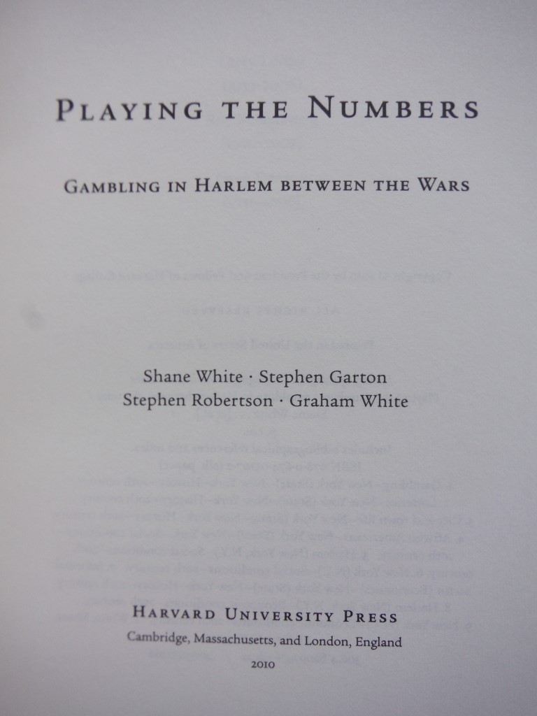 Image 1 of Playing the Numbers: Gambling in Harlem between the Wars