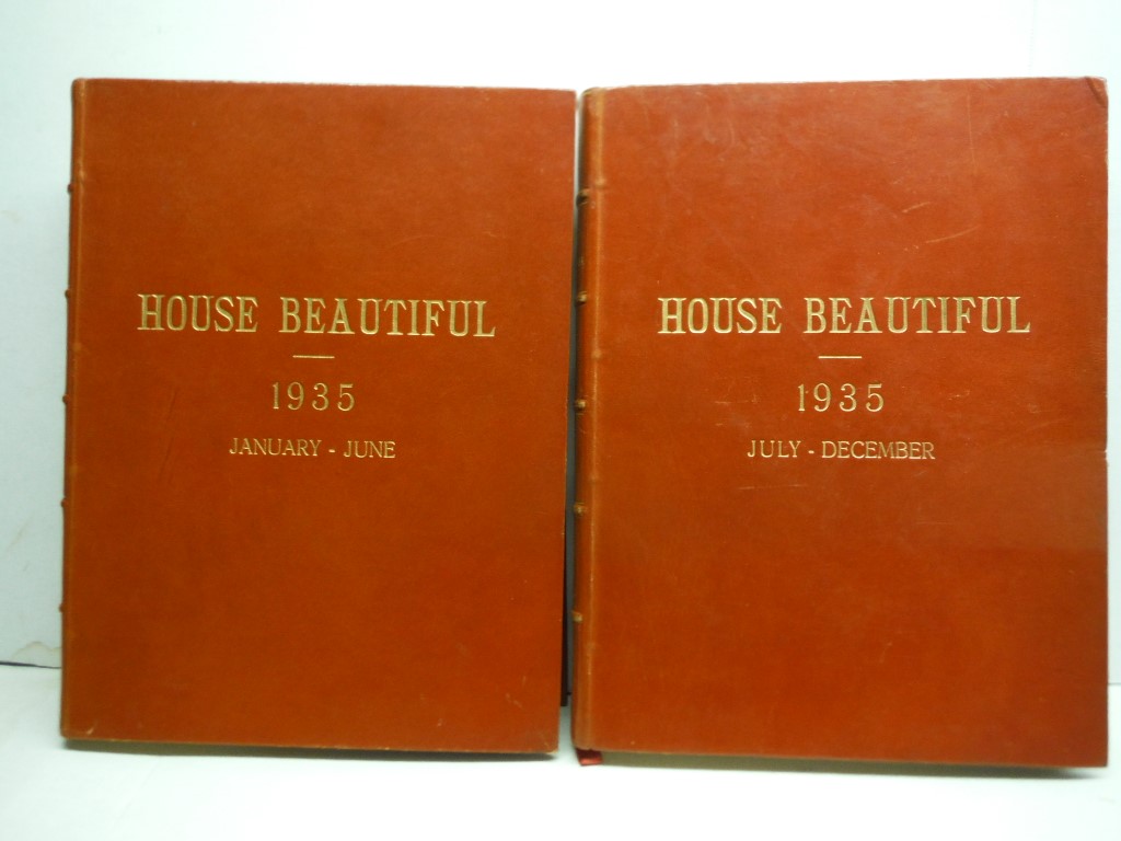 2 Volumes House Beautiful combined with Home & Field 1935 Leather