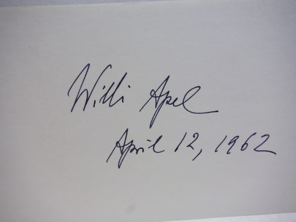 Image 2 of 4 autographs of Willi Apel