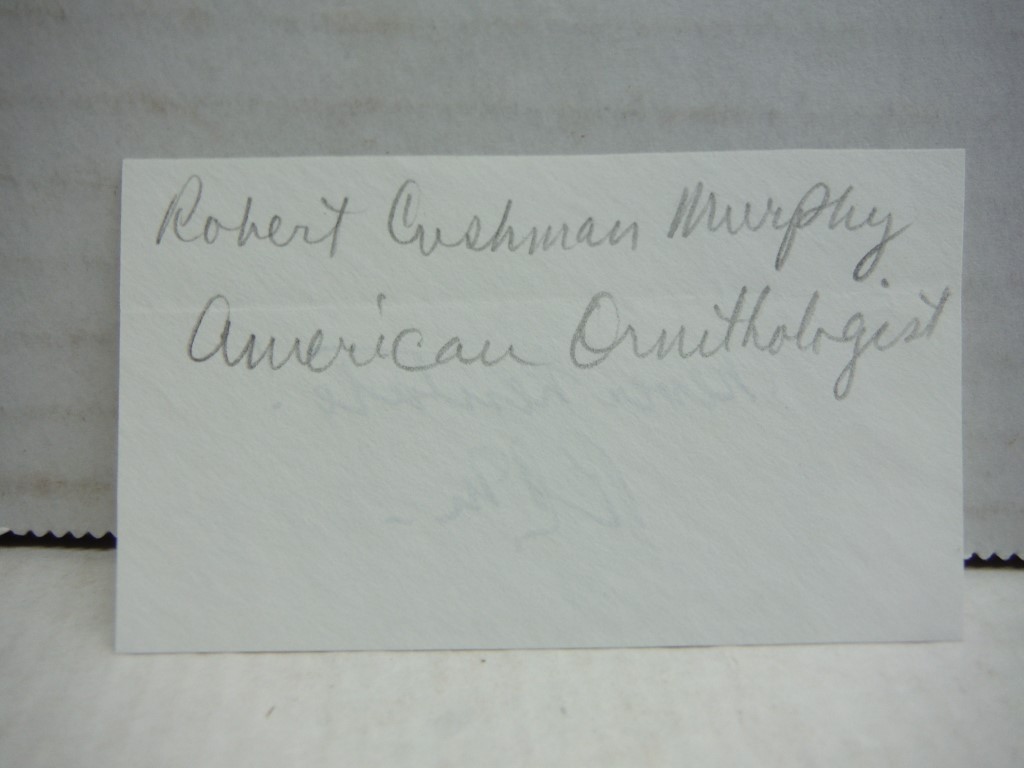 Image 1 of 1 autograph of Robert Cushman Murphy