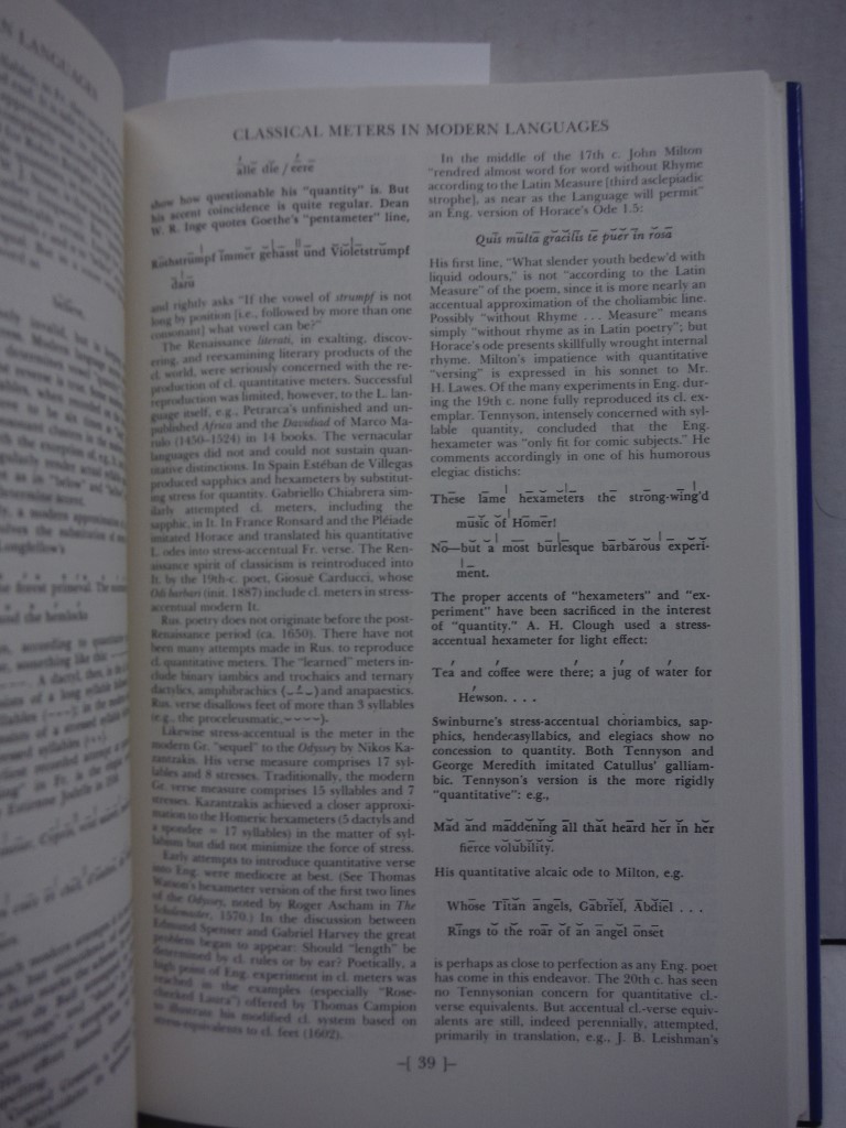 Image 2 of The Princeton Handbook of Poetic Terms (Princeton Legacy Library, 443)